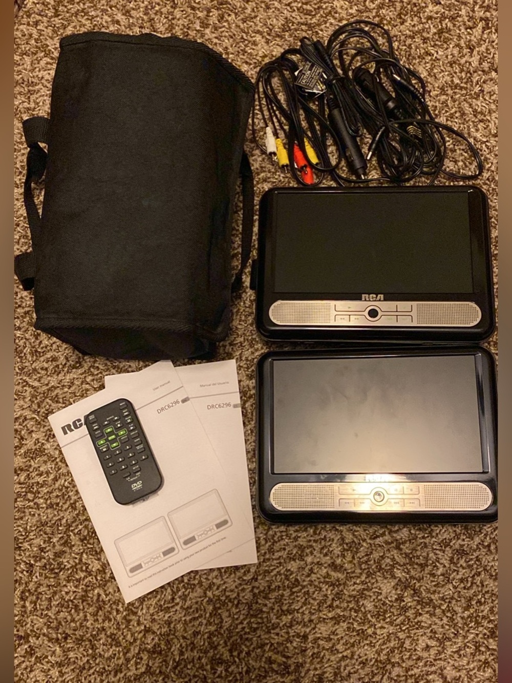RCA 2-Pack Portable DVD Players - Black - Dual 9" Screens